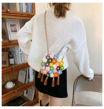 Load image into Gallery viewer, Ethnic Style, New Trend, Fashionable Tassel, Small Round Bag, Niche Design, Crossbody Handmade Woven Bag