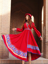 Load image into Gallery viewer, Retro ethnic women's dress embroidered women's new style in autumn and winter