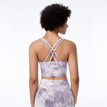 Load image into Gallery viewer, Large tie dyed sports underwear women's training fitness vest with bra Yoga suit