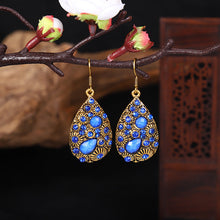 Load image into Gallery viewer, Creative Water Drop Gem Inlaid  Ancient National Style Earrings