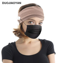 Load image into Gallery viewer, Sports Yoga Fitness Buns with Button Mask Anti-restraint Headband Solid Color Parent-child Couple Dress