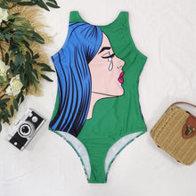 Load image into Gallery viewer, Swimsuit One-piece Bikini Personality Abstract Printed Swimsuit Female Sleeveless Monokini