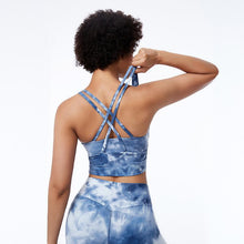 Load image into Gallery viewer, Large tie dyed sports underwear women's training fitness vest with bra Yoga suit