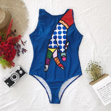 Load image into Gallery viewer, Swimsuit One-piece Bikini Personality Abstract Printed Swimsuit Female Sleeveless Monokini
