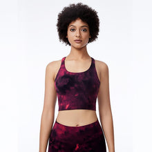 Load image into Gallery viewer, Large tie dyed sports underwear women's training fitness vest with bra Yoga suit