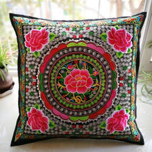 Load image into Gallery viewer, Ethnic Style Flower Embroidered Pillow Cover Cushion Cover
