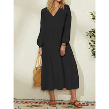 Load image into Gallery viewer, Fashion women's cotton loose Lantern Sleeve Dress