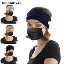 Load image into Gallery viewer, Sports Yoga Fitness Buns with Button Mask Anti-restraint Headband Solid Color Parent-child Couple Dress