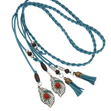 Load image into Gallery viewer, Ethnic Tibetan Headdress Magenta Hair Rope Hair Accessories Tassel Hair with Antique Headband