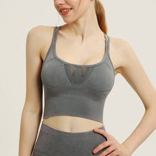 Load image into Gallery viewer, Solid Color Sports Beauty Back Underwear Shockproof Gathering Yoga Wear Sports Bra Seamless Washable Fitness Vest