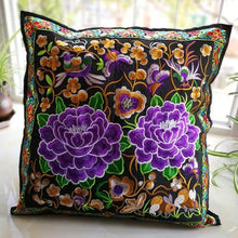 Load image into Gallery viewer, Ethnic Style Flower Embroidered Pillow Cover Cushion Cover