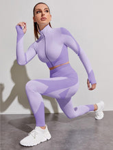 Load image into Gallery viewer, Sports Yoga suit running fitness nylon quick drying long sleeved trousers set women