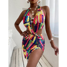 Load image into Gallery viewer, Sexy printed one-piece leisure vacation ladies swimsuit