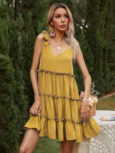 Load image into Gallery viewer, Summer new solid street shoot sleeveless dress temperament generous A-word sling dress multi layer