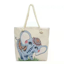 Load image into Gallery viewer, Double-sided Ethnic Style Embroidery Bag Women's Live Embroidery Peacock Elephant Canvas Bag