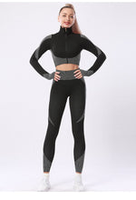 Load image into Gallery viewer, Sports Yoga suit running fitness nylon quick drying long sleeved trousers set women