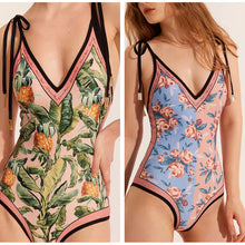 Load image into Gallery viewer, Vintage two-sided woman wearing one-piece swimsuit