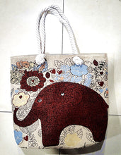 Load image into Gallery viewer, Double-sided Ethnic Style Embroidery Bag Women's Live Embroidery Peacock Elephant Canvas Bag