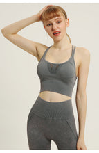 Load image into Gallery viewer, Solid Color Sports Beauty Back Underwear Shockproof Gathering Yoga Wear Sports Bra Seamless Washable Fitness Vest
