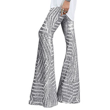 Load image into Gallery viewer, Sequin slacks women's new high waist loose straight leg trousers for autumn