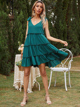 Load image into Gallery viewer, Summer new solid street shoot sleeveless dress temperament generous A-word sling dress multi layer
