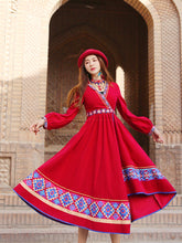 Load image into Gallery viewer, Retro ethnic women's dress embroidered women's new style in autumn and winter