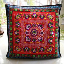 Load image into Gallery viewer, Ethnic Style Flower Embroidered Pillow Cover Cushion Cover