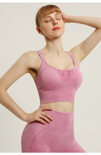 Load image into Gallery viewer, Solid Color Sports Beauty Back Underwear Shockproof Gathering Yoga Wear Sports Bra Seamless Washable Fitness Vest