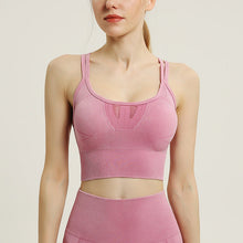 Load image into Gallery viewer, Solid Color Sports Beauty Back Underwear Shockproof Gathering Yoga Wear Sports Bra Seamless Washable Fitness Vest