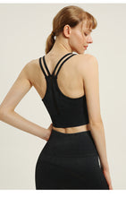 Load image into Gallery viewer, Solid Color Sports Beauty Back Underwear Shockproof Gathering Yoga Wear Sports Bra Seamless Washable Fitness Vest