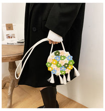 Load image into Gallery viewer, Ethnic Style, New Trend, Fashionable Tassel, Small Round Bag, Niche Design, Crossbody Handmade Woven Bag