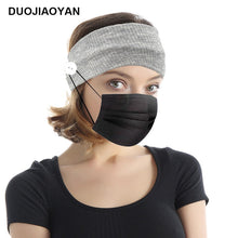 Load image into Gallery viewer, Sports Yoga Fitness Buns with Button Mask Anti-restraint Headband Solid Color Parent-child Couple Dress