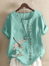 Load image into Gallery viewer, Vintage cotton and linen loose casual short sleeves