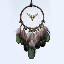 Load image into Gallery viewer, Original silver gray dream catcher 2 ring Indian feather hanging art gifts to bestie friends creative valentine's day gifts