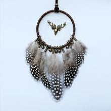 Load image into Gallery viewer, Original silver gray dream catcher 2 ring Indian feather hanging art gifts to bestie friends creative valentine's day gifts