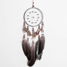 Load image into Gallery viewer, Original silver gray dream catcher 2 ring Indian feather hanging art gifts to bestie friends creative valentine's day gifts