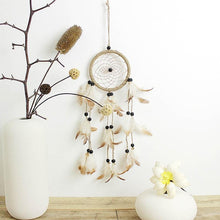 Load image into Gallery viewer, Original silver gray dream catcher 2 ring Indian feather hanging art gifts to bestie friends creative valentine's day gifts