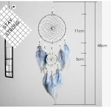 Load image into Gallery viewer, Original silver gray dream catcher 2 ring Indian feather hanging art gifts to bestie friends creative valentine's day gifts
