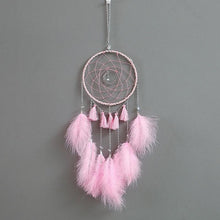 Load image into Gallery viewer, Original silver gray dream catcher 2 ring Indian feather hanging art gifts to bestie friends creative valentine's day gifts
