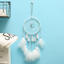 Load image into Gallery viewer, Original silver gray dream catcher 2 ring Indian feather hanging art gifts to bestie friends creative valentine's day gifts