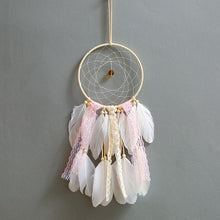 Load image into Gallery viewer, Original silver gray dream catcher 2 ring Indian feather hanging art gifts to bestie friends creative valentine's day gifts