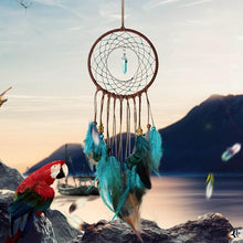 Load image into Gallery viewer, Original silver gray dream catcher 2 ring Indian feather hanging art gifts to bestie friends creative valentine's day gifts