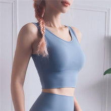 Load image into Gallery viewer, Full Cup Shockproof Sports Bra Gym Brassiere sport femme Fitness Push Up Sport Bra Yoga Tops U Back