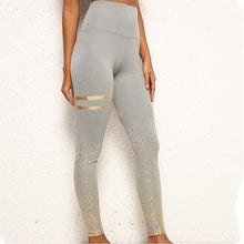 Load image into Gallery viewer, Pad Hot stamping Two Piece Suit Women Patchwork Yoga Set Sport Fitness Women Pants Leggings Push Up Yoga Pants Summer Sportswear