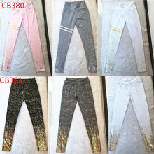 Load image into Gallery viewer, Pad Hot stamping Two Piece Suit Women Patchwork Yoga Set Sport Fitness Women Pants Leggings Push Up Yoga Pants Summer Sportswear