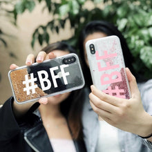 Load image into Gallery viewer, Personalized Custom Liquid Glitter Silver Name Text Soft Bumper Phone Case For iPhone