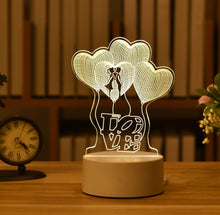 Load image into Gallery viewer, Romantic Love 3D Acrylic Led Lamp for Home Children's Night Light Table Lamp Birthday Party Decor Valentine's Day Bedside Lamp
