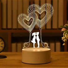 Load image into Gallery viewer, Romantic Love 3D Acrylic Led Lamp for Home Children's Night Light Table Lamp Birthday Party Decor Valentine's Day Bedside Lamp