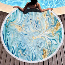 Load image into Gallery viewer, Round Colorful Quicksand Pattern Microfiber Shower Bath Towel Beach Mat