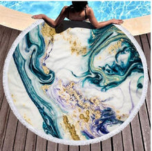 Load image into Gallery viewer, Round Colorful Quicksand Pattern Microfiber Shower Bath Towel Beach Mat